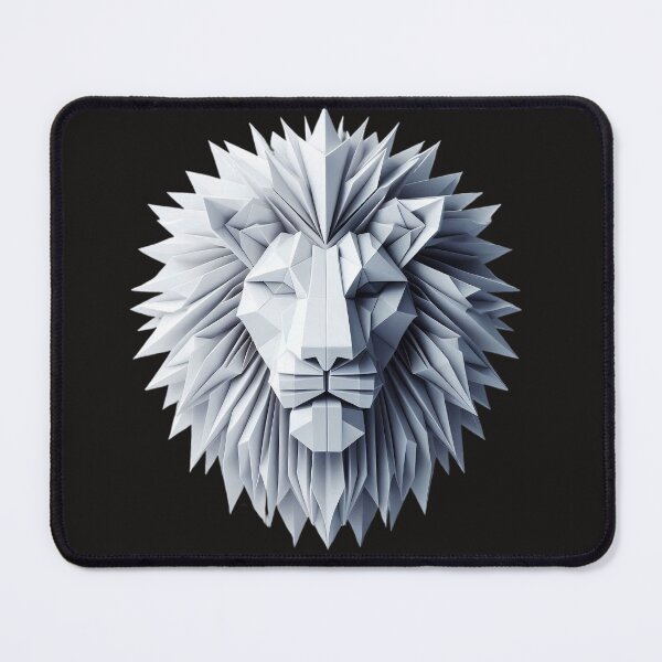 Item preview, Geometric Origami Lion Head - Minimalist Paper Fold Art designed and sold by AlanyaArtX.