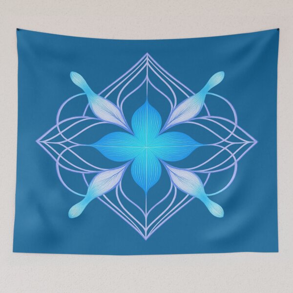 Item preview, Fractal Bloom – Neon Geometric Flower Sacred Geometry Art designed and sold by AlgorithmiaArt.