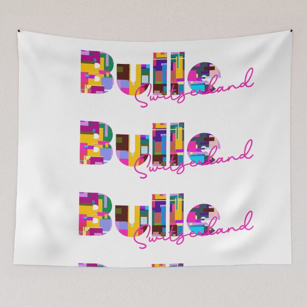 Item preview, Bulle, Switzerland, Vibrant Abstract City Typography Art designed and sold by Wanderful-roads.