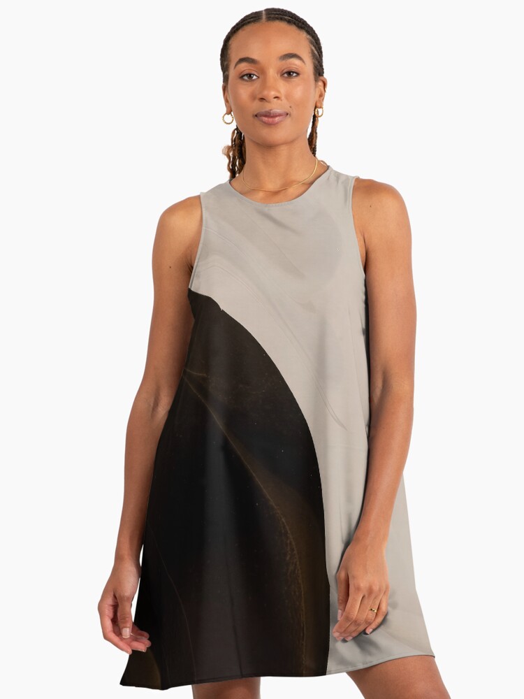 Onyx And Gold Marble Geometric A-Line Dress Onyx And Gold Marble Geometric A-Line Dress