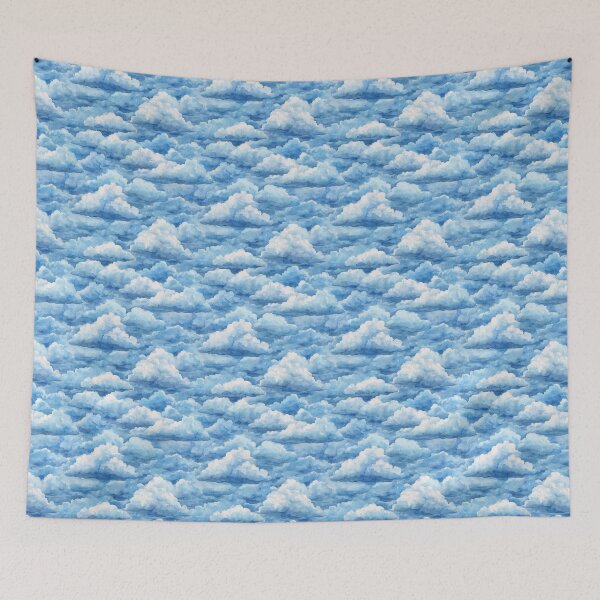 Item preview, Soft Blue Sky Cloud Watercolor Pattern designed and sold by NicolasGlowArt.