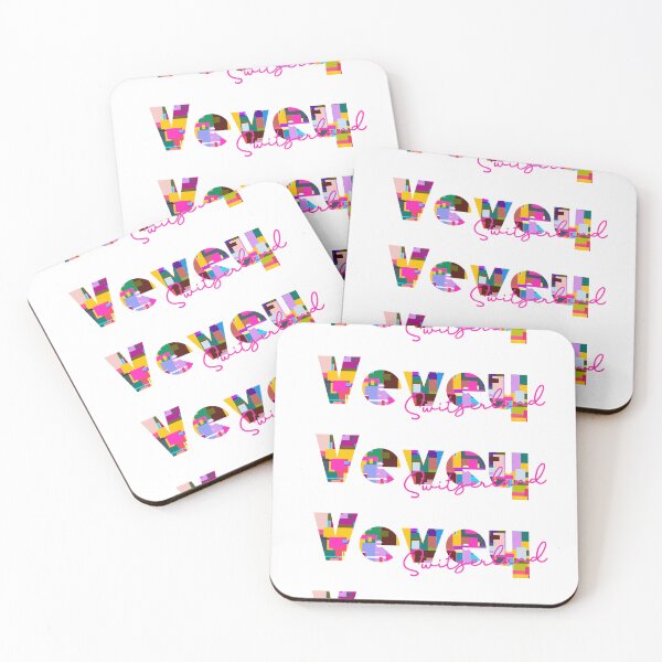 Item preview, Vevey, Switzerland, Vibrant Abstract City Typography Art designed and sold by Wanderful-roads.