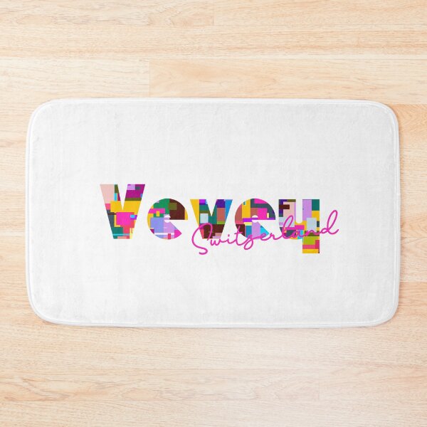 Item preview, Vevey, Switzerland, Vibrant Abstract City Typography Art designed and sold by Wanderful-roads.