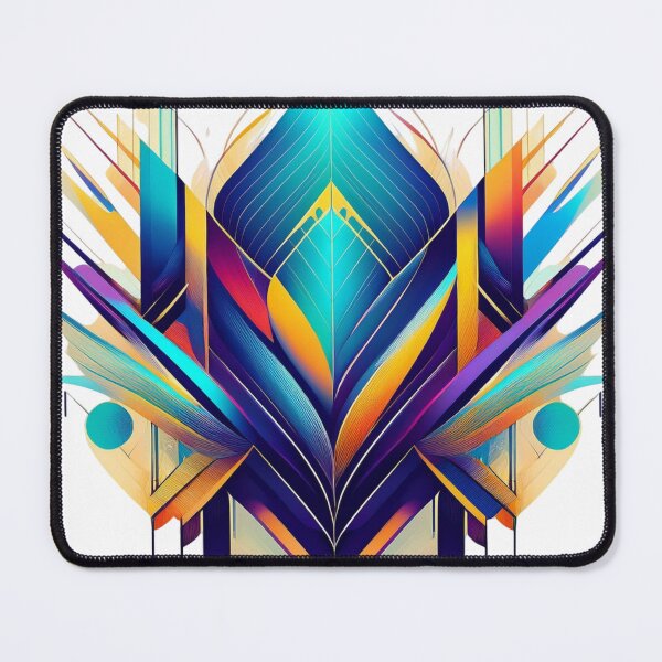 Item preview, Neon Ascension – Vibrant Geometric Botanical Digital Art Print designed and sold by AlgorithmiaArt.