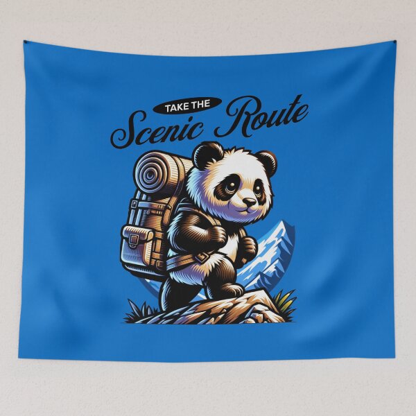 Item preview, Take the Scenic Route – Adventurous Hiking Panda Mountain Design designed and sold by Sachie's Studio.
