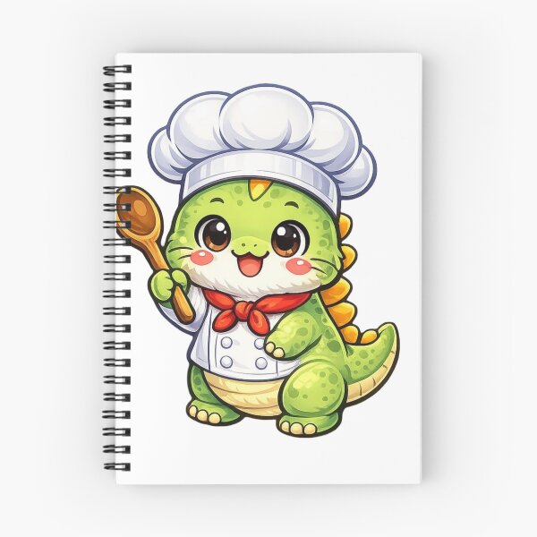 Item preview, Cute Kawaii Chef Dinosaur Cartoon Sticker Design designed and sold by Hafcishop.
