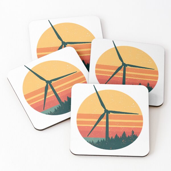 Item preview, Retro Wind Turbine Sunset designed and sold by MarineIndustry.