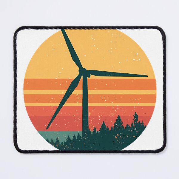 Item preview, Retro Wind Turbine Sunset designed and sold by MarineIndustry.