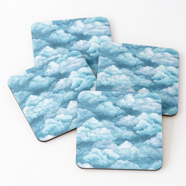 Item preview, Dreamy Watercolor Blue Sky Clouds Pattern designed and sold by NicolasGlowArt.