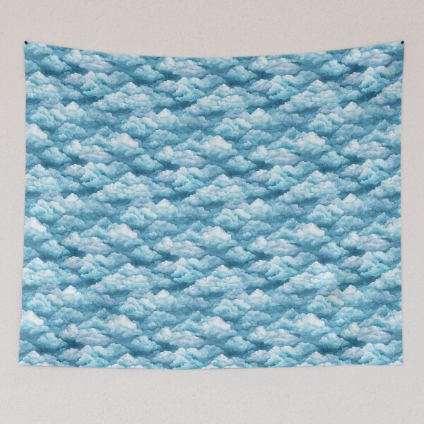 Item preview, Dreamy Watercolor Blue Sky Clouds Pattern designed and sold by NicolasGlowArt.
