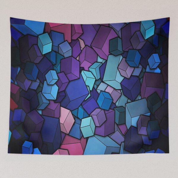 Item preview, Dream Geometry – Abstract 3D Cubes Alternate Dimension Digital Art designed and sold by AlgorithmiaArt.