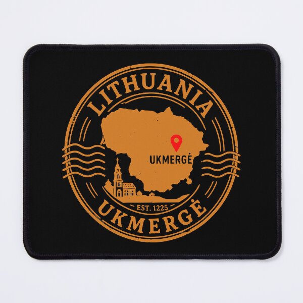 Item preview, Lithuania Ukmerge Map Stamp Orange Design designed and sold by EimSol.