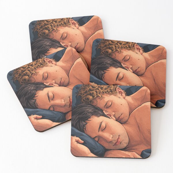 Item preview, Hudson Williams and Connor Storrie from Heated Rivalry sleeping (fan art) designed and sold by PopCultureAndStuff.