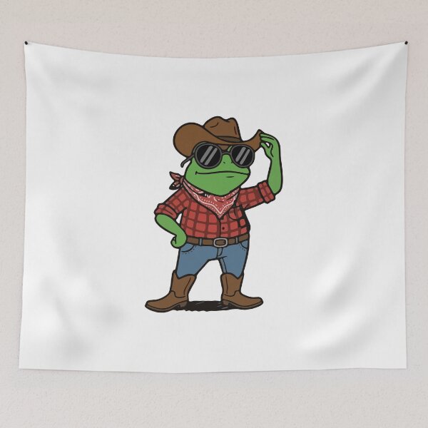 Item preview, Cowboy Frog in Sunglasses Retro Western Illustration designed and sold by Floomart.