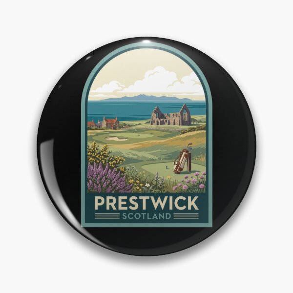 Item preview, Prestwick Scotland Golf Vintage Travel Poster - Ayrshire Coast designed and sold by Loom on the Loch.