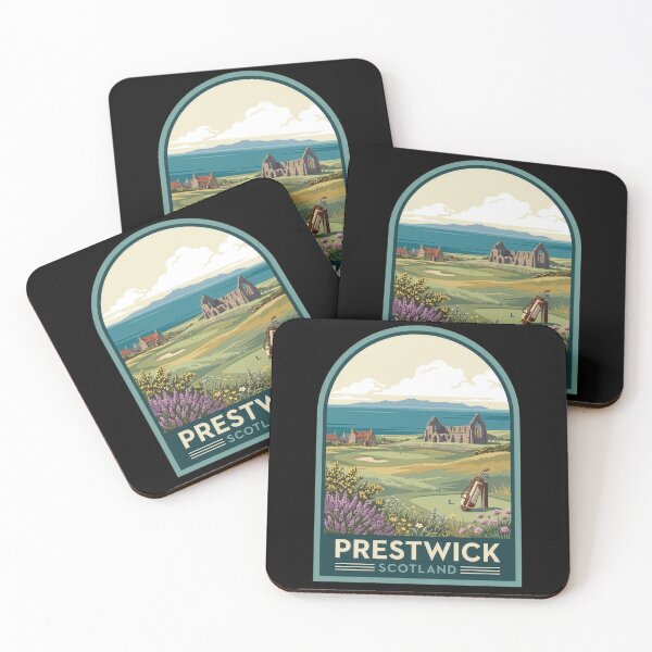 Item preview, Prestwick Scotland Golf Vintage Travel Poster - Ayrshire Coast designed and sold by Loom on the Loch.