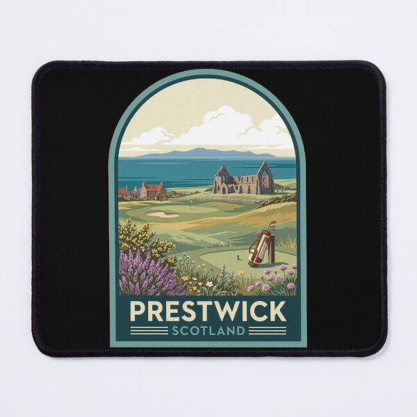 Item preview, Prestwick Scotland Golf Vintage Travel Poster - Ayrshire Coast designed and sold by Loom on the Loch.