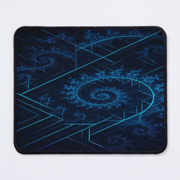 Item preview, Fractal Symphony – Neon Blue Spiral Mandala Digital Art designed and sold by AlgorithmiaArt.