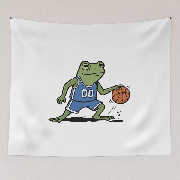 Item preview, Basketball Frog Dribbling Sports Illustration designed and sold by Floomart.
