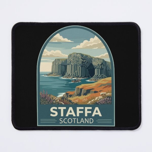 Item preview, Staffa Scotland Fingal's Cave Art - Vintage Travel Poster designed and sold by Loom on the Loch.