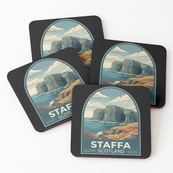 Item preview, Staffa Scotland Fingal's Cave Art - Vintage Travel Poster designed and sold by Loom on the Loch.