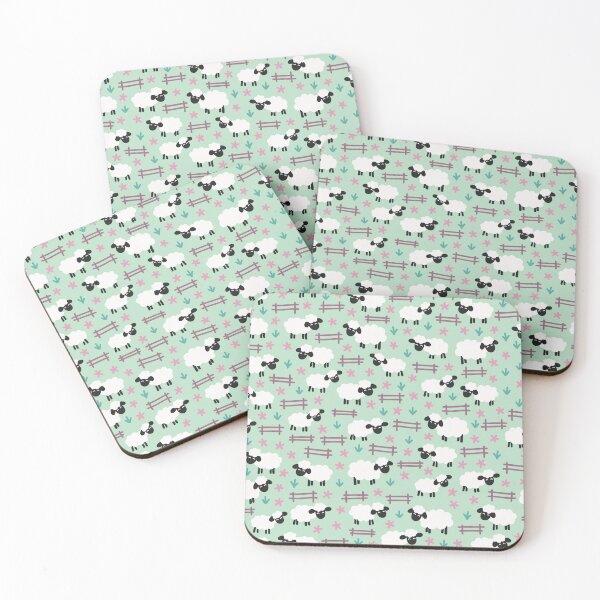Item preview, Cute Sheep in a Field Whimsical Pastel Green Pattern designed and sold by winterpumpkin.