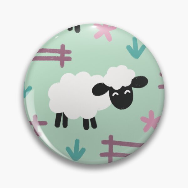 Item preview, Cute Sheep in a Field Whimsical Pastel Green Pattern designed and sold by winterpumpkin.