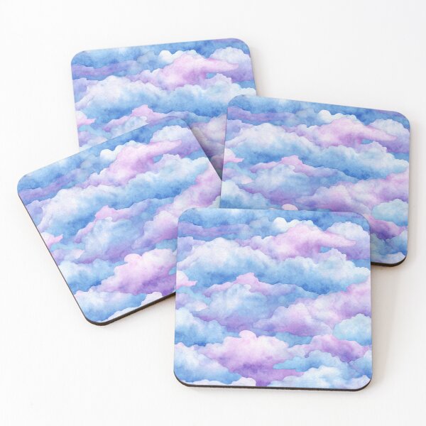 Item preview, Soft Watercolor Blue Purple Pink Cloud Pattern designed and sold by NicolasGlowArt.