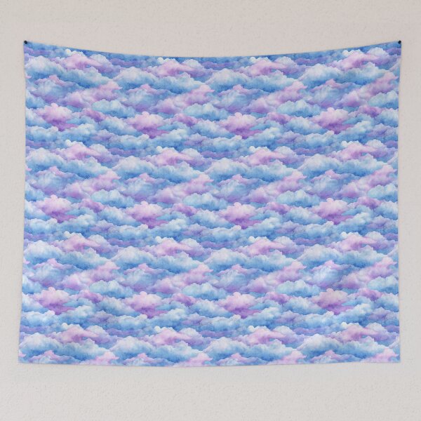 Item preview, Soft Watercolor Blue Purple Pink Cloud Pattern designed and sold by NicolasGlowArt.