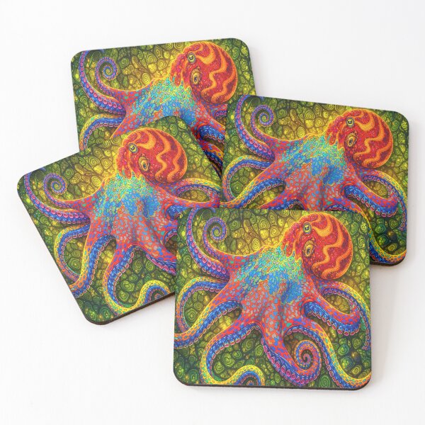 Item preview, Psychedelic Octopus Art – Vibrant Neon Sea Life Design designed and sold by artistwill.