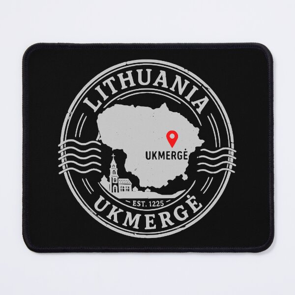 Item preview, Lithuania Ukmerge Map Stamp White Design designed and sold by EimSol.