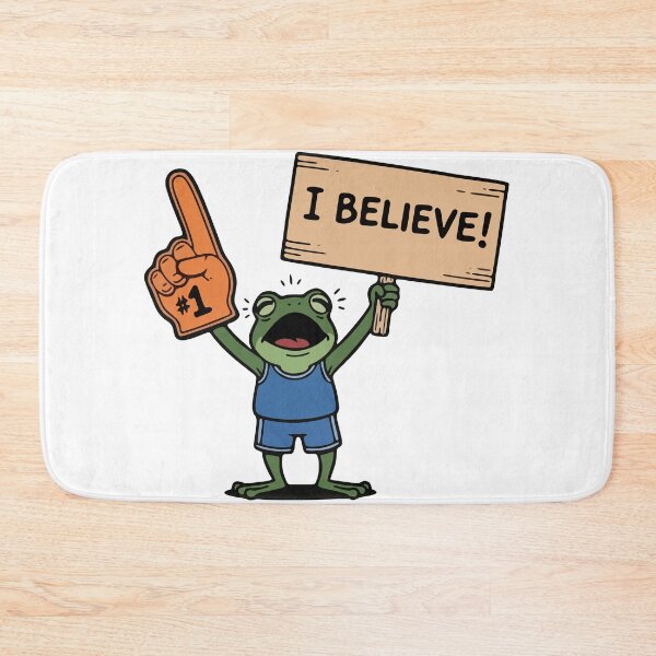 Item preview, Enthusiastic Sports Fan Frog with Foam Finger and Sign designed and sold by Floomart.