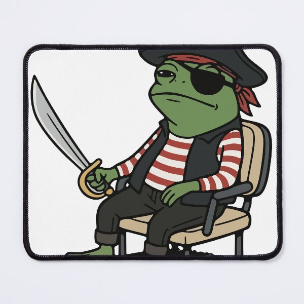 Item preview, Pirate Frog Captain with Sword and Eyepatch designed and sold by Floomart.