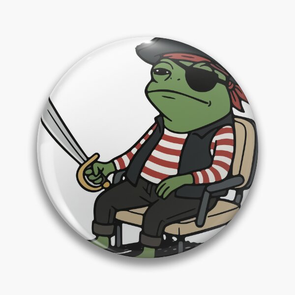 Item preview, Pirate Frog Captain with Sword and Eyepatch designed and sold by Floomart.