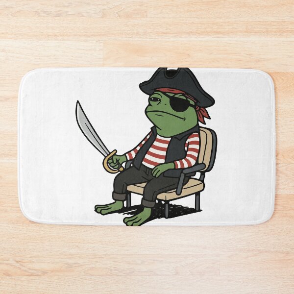 Item preview, Pirate Frog Captain with Sword and Eyepatch designed and sold by Floomart.