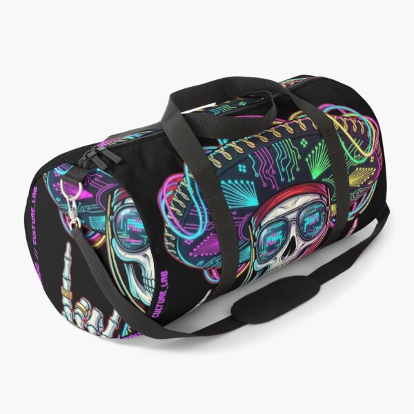 Item preview, Cyberpunk Mexican Raver Skull - Neon Charro Edition designed and sold by RaveCultureLab.