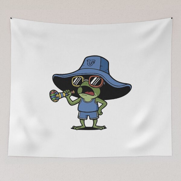 Item preview, Vuvuzela Frog Fan in Sun Hat and Sunglasses designed and sold by Floomart.