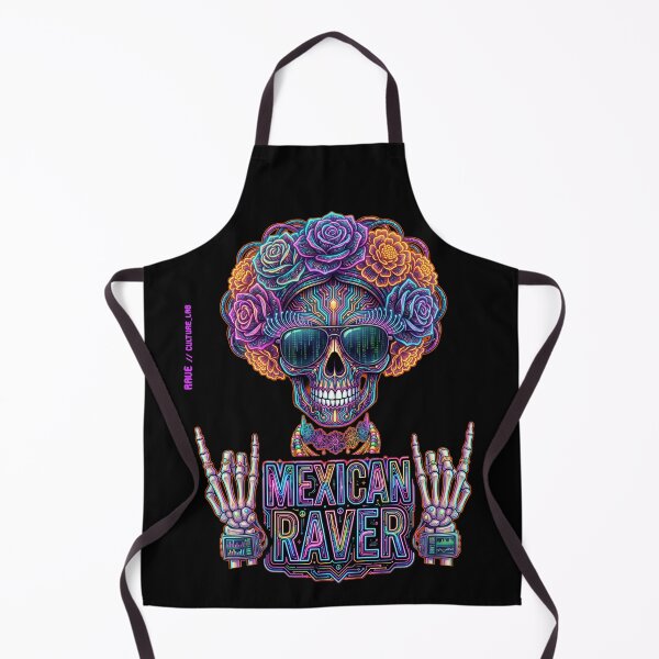 Item preview, Cyberpunk Catrina Skull - Neon Future Flora Edition designed and sold by RaveCultureLab.