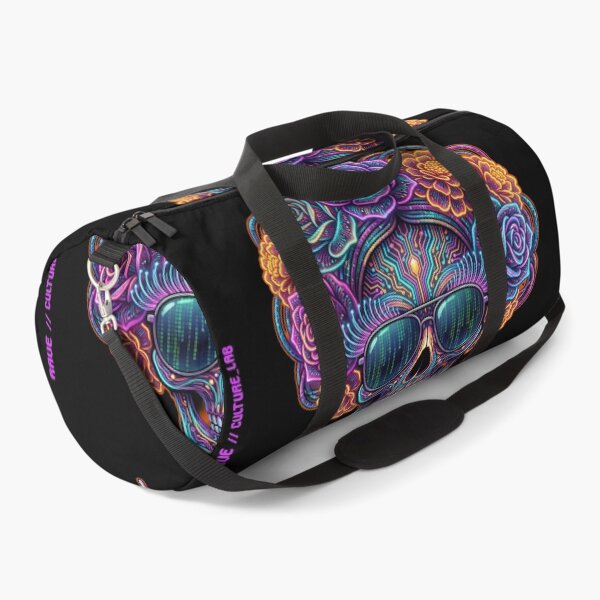 Item preview, Cyberpunk Catrina Skull - Neon Future Flora Edition designed and sold by RaveCultureLab.