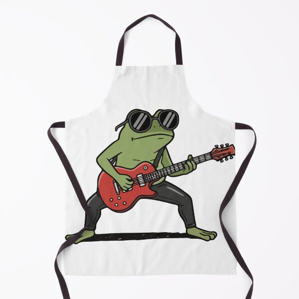 Artikelvorschau, Illustration eines Rockstar-Frosches, der E-Gitarre spielt entworfen und verkauft von Floomart.
