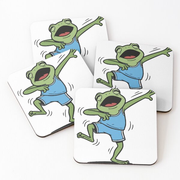 Item preview, Dancing Frog in Blue Sports Jersey Illustration designed and sold by Floomart.