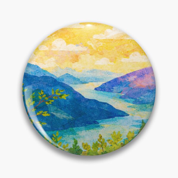 Item preview, Beautiful Riverflow framed by lush green Pines , Mixed Media Digital Collage designed and sold by SWSandraWechner.