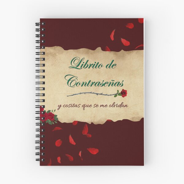 Artikelvorschau, Librito de contraseñas y cositas que se me olvidan – Notizbuch entworfen und verkauft von Thesafeside.