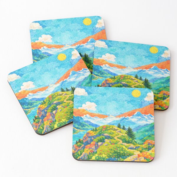 Item preview, Beautiful Summerhike in Majestic Mountain Panorama , Mixed Media Digital Collage designed and sold by SWSandraWechner.