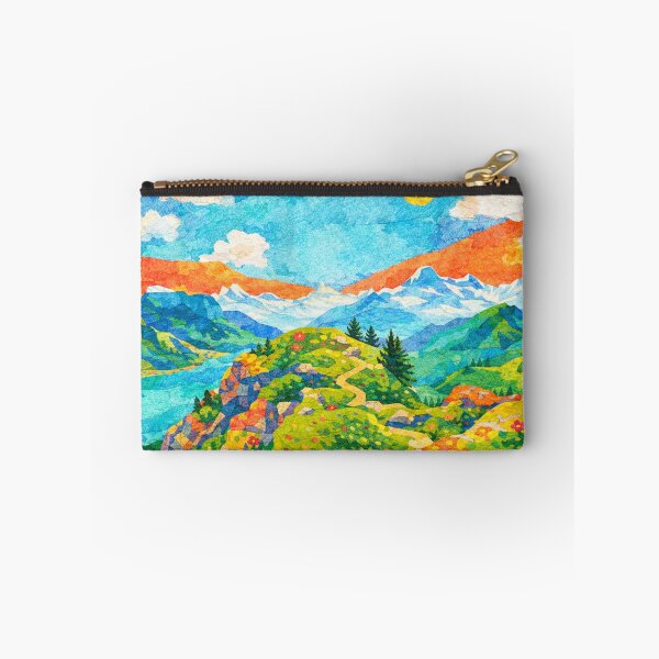 Item preview, Beautiful Summerhike in Majestic Mountain Panorama , Mixed Media Digital Collage designed and sold by SWSandraWechner.