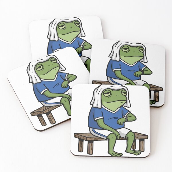 Item preview, Tired Athlete Frog Sitting on Bench Illustration designed and sold by Floomart.