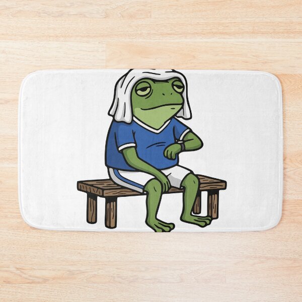 Item preview, Tired Athlete Frog Sitting on Bench Illustration designed and sold by Floomart.
