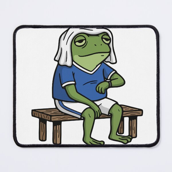 Item preview, Tired Athlete Frog Sitting on Bench Illustration designed and sold by Floomart.
