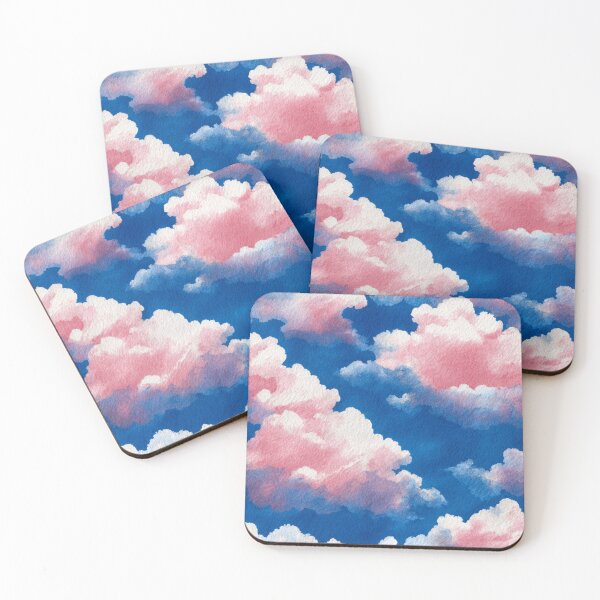Item preview, Dreamy Pink Watercolor Clouds Blue Sky Aesthetic designed and sold by NicolasGlowArt.
