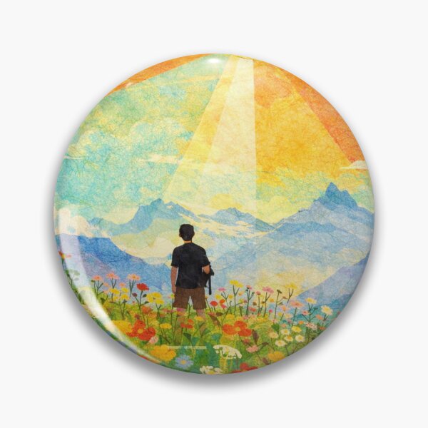 Item preview, Humbled by the Glow, Majestic Mountain Panorama , Mixed Media Digital Collage designed and sold by SWSandraWechner.